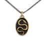 Bronze Snake Necklace on 22 inch Sterling Silver Chain