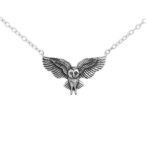 Nina Designs Sterling Silver Flying Owl Festoon Necklace