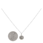 Sterling Silver Letter Charm Necklace - Initial C with Dime