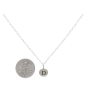 Sterling Silver Letter Charm Necklace - Initial D with Dime