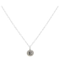 Sterling Silver Letter Charm Necklace - Initial E Front View