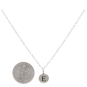 Sterling Silver Letter Charm Necklace - Initial E with Dime