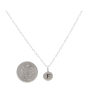 Sterling Silver Letter Charm Necklace - Initial F with Dime