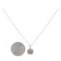 Sterling Silver Letter Charm Necklace - Initial G with Dime