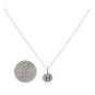 Sterling Silver Letter Charm Necklace - Initial H with Dime