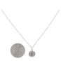 Sterling Silver Letter Charm Necklace - Initial I with Dime