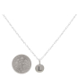 Sterling Silver Letter Charm Necklace - Initial L with Dime