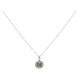 Sterling Silver Letter Charm Necklace - Initial M Front View