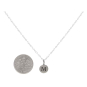 Sterling Silver Letter Charm Necklace - Initial M with Dime