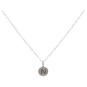 Sterling Silver Letter Charm Necklace - Initial N Front View