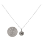 Sterling Silver Letter Charm Necklace - Initial N with Dime