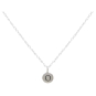 Sterling Silver Letter Charm Necklace - Initial O Front View