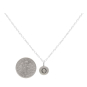 Sterling Silver Letter Charm Necklace - Initial O with Dime