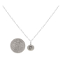 Sterling Silver Letter Charm Necklace - Initial P with Dime