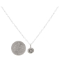 Sterling Silver Letter Charm Necklace - Initial Q with Dime