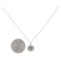 Sterling Silver Letter Charm Necklace - Initial T with Dime