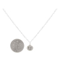 Sterling Silver Letter Charm Necklace - Initial U with Dime