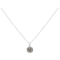 Sterling Silver Letter Charm Necklace - Initial V Front View