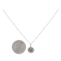 Sterling Silver Letter Charm Necklace - Initial V with Dime