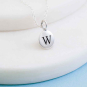 Sterling Silver Letter Charm Necklace - Initial W