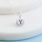 Sterling Silver Letter Charm Necklace - Initial Y