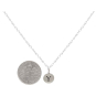 Sterling Silver Letter Charm Necklace - Initial Y with Dime