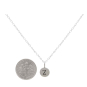 Sterling Silver Letter Charm Necklace - Initial Z with Dime