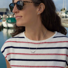 Sterling Silver Twisted Tapered Festoon Necklace on model