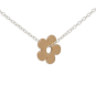 Flat Plat Bronze Daisy Necklace on Sterling Silver Chain