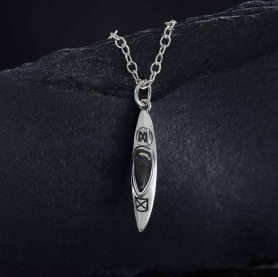 Sterling Silver 18 Inch Kayak Charm Necklace
