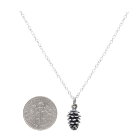 Sterling Silver Pinecone Necklace with Dime