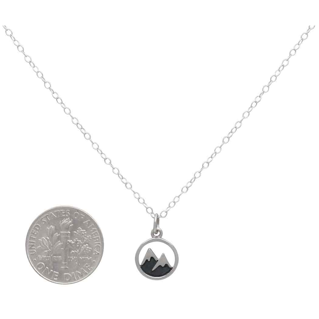 Sterling Silver 18 Inch Snow Capped Mountain Necklace