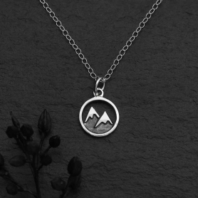 Sterling Silver 18 Inch Snow Capped Mountain Necklace