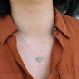 Sterling Silver Bat Necklace with Bronze 18 Inch