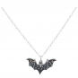 Sterling Silver Bat Necklace with Bronze 18 Inch