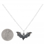 Sterling Silver Bat Necklace with Bronze 18 Inch