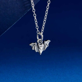 Sterling Silver Mini Bat Necklace