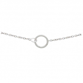 Sterling Silver 13mm Charm Holder Link Necklace 18 inch