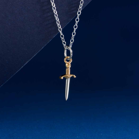 Mixed Metal Mini Dagger Necklace