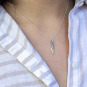 Sterling Silver Kitchen Knife Necklace on neck