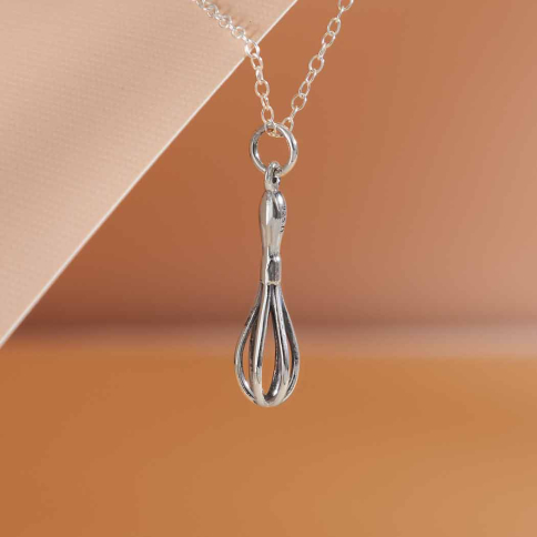 Sterling Silver Whisk Necklace