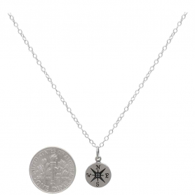 Sterling Silver 18 Inch Compass Necklace