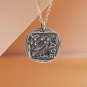 Sterling Silver Ancient Athena's Owl Coin Necklace