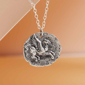 Sterling Silver Ancient Pegasus Coin Necklace