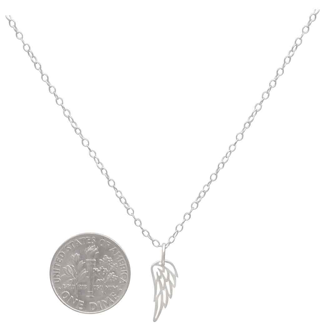 Sterling Silver 18 Inch Tiny Wing Necklace