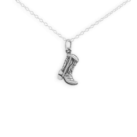 Sterling Silver Cowboy Boot Necklace