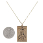 Bronze High Priestess Tarot Card Necklace w/ Gold Fill Chain with Dime