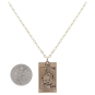 Bronze Strength Tarot Card Necklace with Gold Fill Chain with Dime