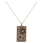 Bronze Star Tarot Card Necklace with Gold Fill Chain Front View