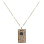 Bronze Moon Tarot Card Necklace with Gold Fill Chain Front View